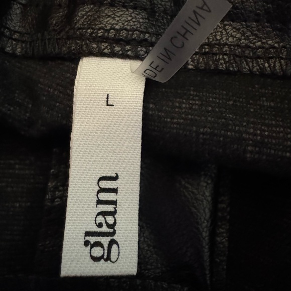 GLAM FAUX LEATHER WIDE LEG TROUSER PANTS - Picture 3 of 9